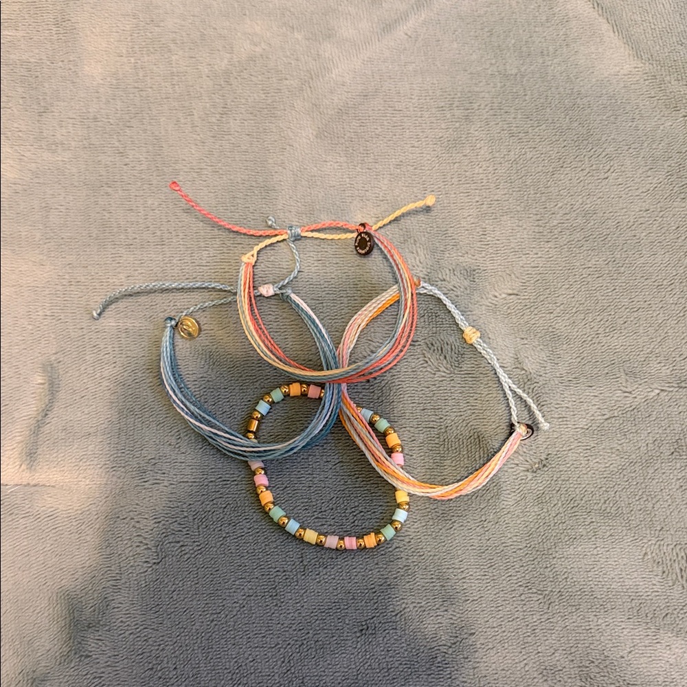 Pura Vida Multicolor String and Bead Bracelet Set
